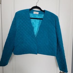 Vintage Charles Klein ultra suede quilted jacket size 18